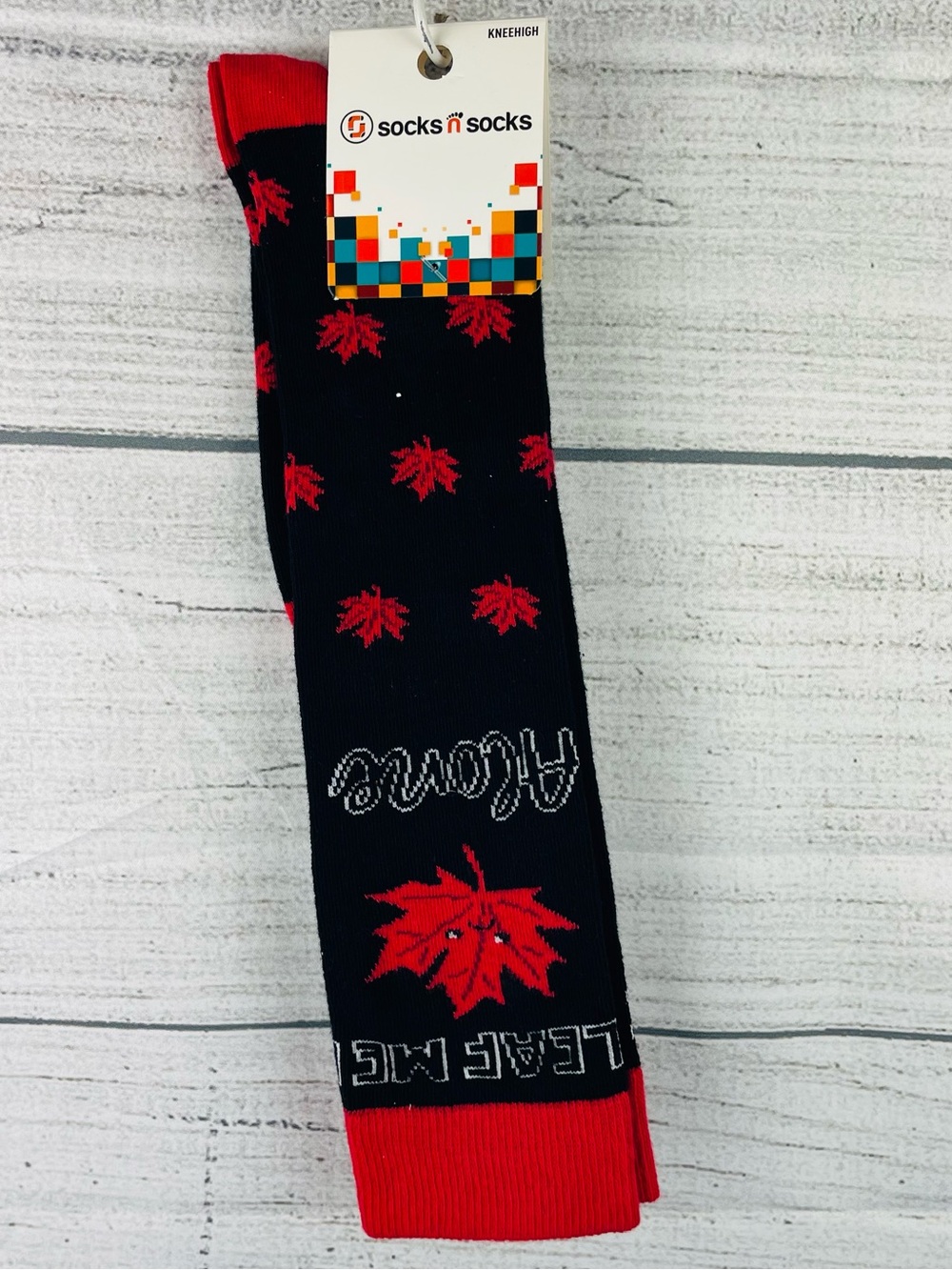 Socks n Socks Women's One Size Kneehigh Funny Leaf Me Alone Socks - NEW